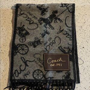 Coach Gray and Black Women's Scarf